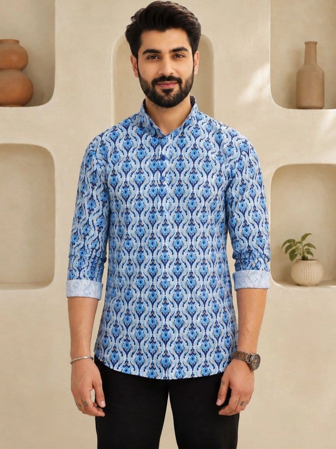 Anouk Men Ethnic Motifs Printed Kurta thumbnail 6