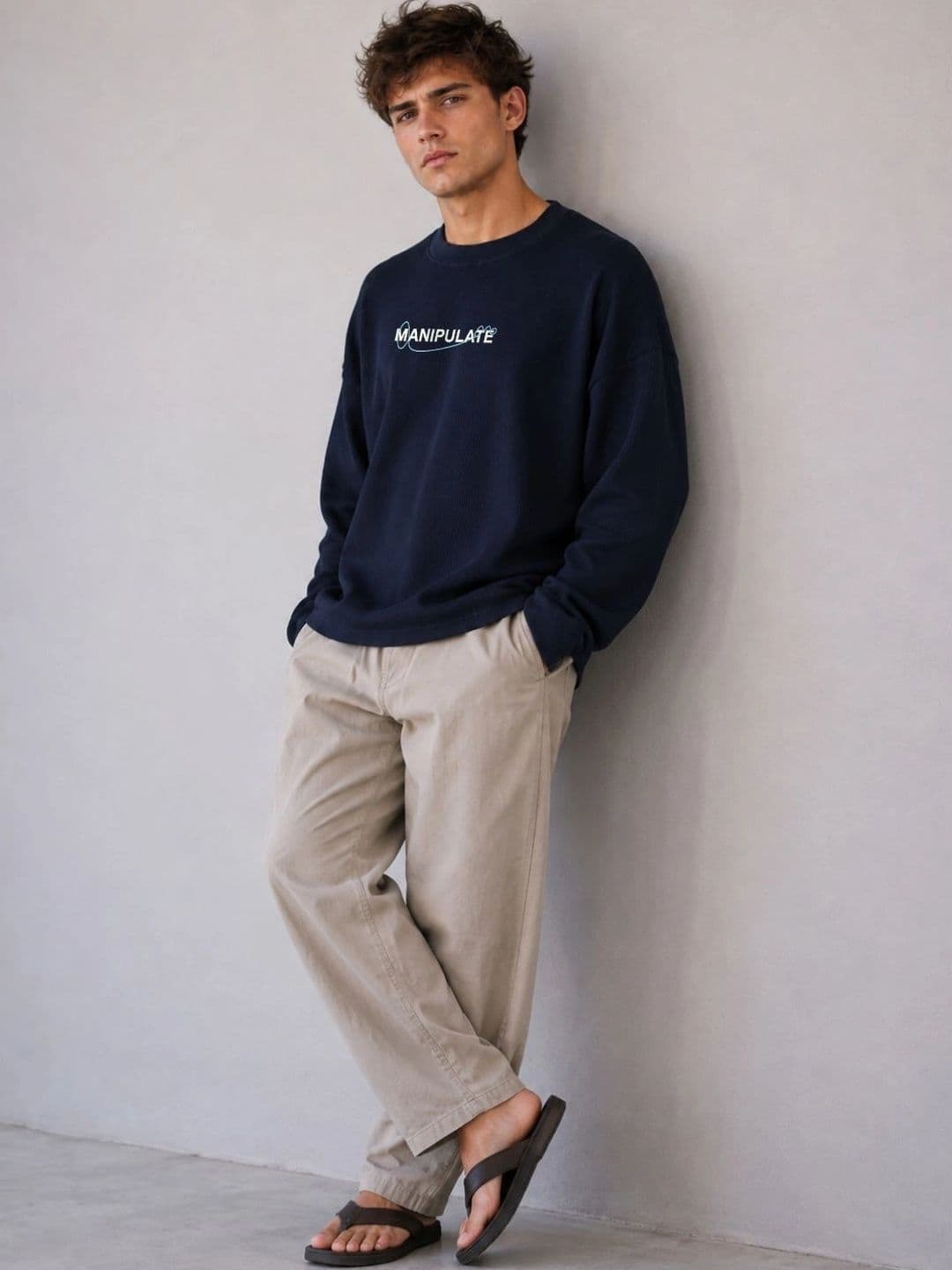 BRAHMOR Men Typography Drop-Shoulder Sleeves Boxy T-shirt thumbnail 7