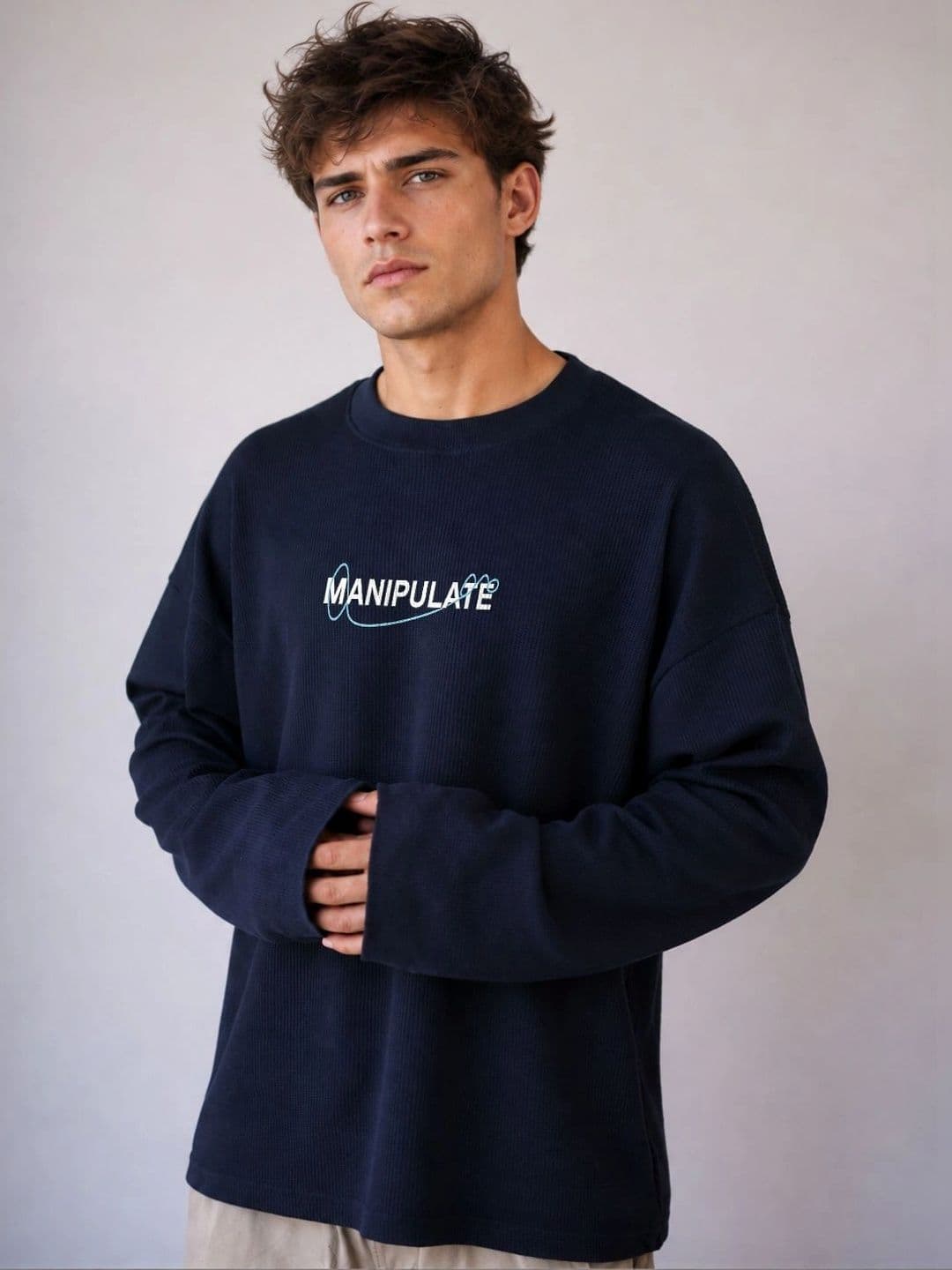 BRAHMOR Men Typography Drop-Shoulder Sleeves Boxy T-shirt thumbnail 5
