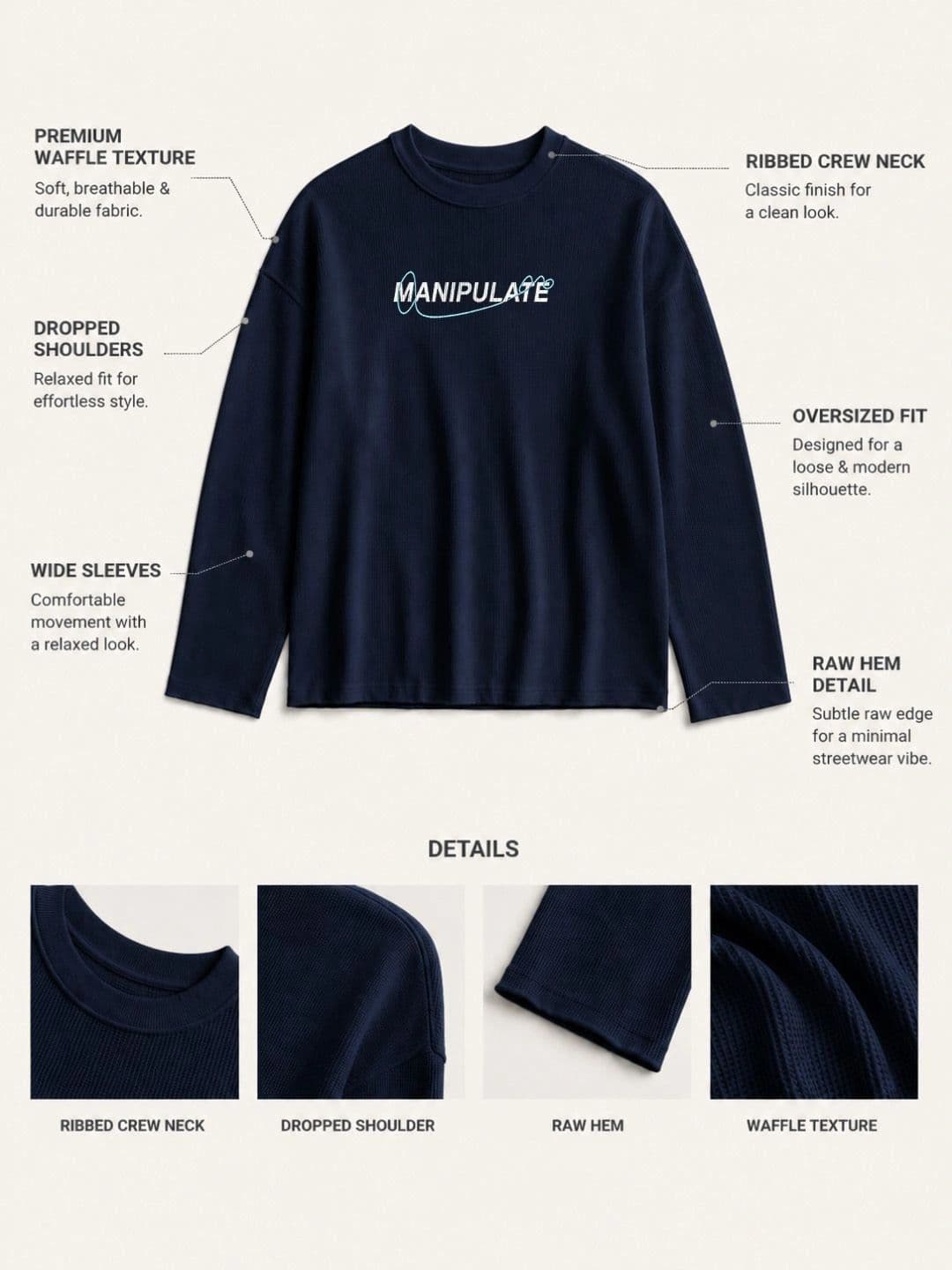 BRAHMOR Men Typography Drop-Shoulder Sleeves Boxy T-shirt thumbnail 3