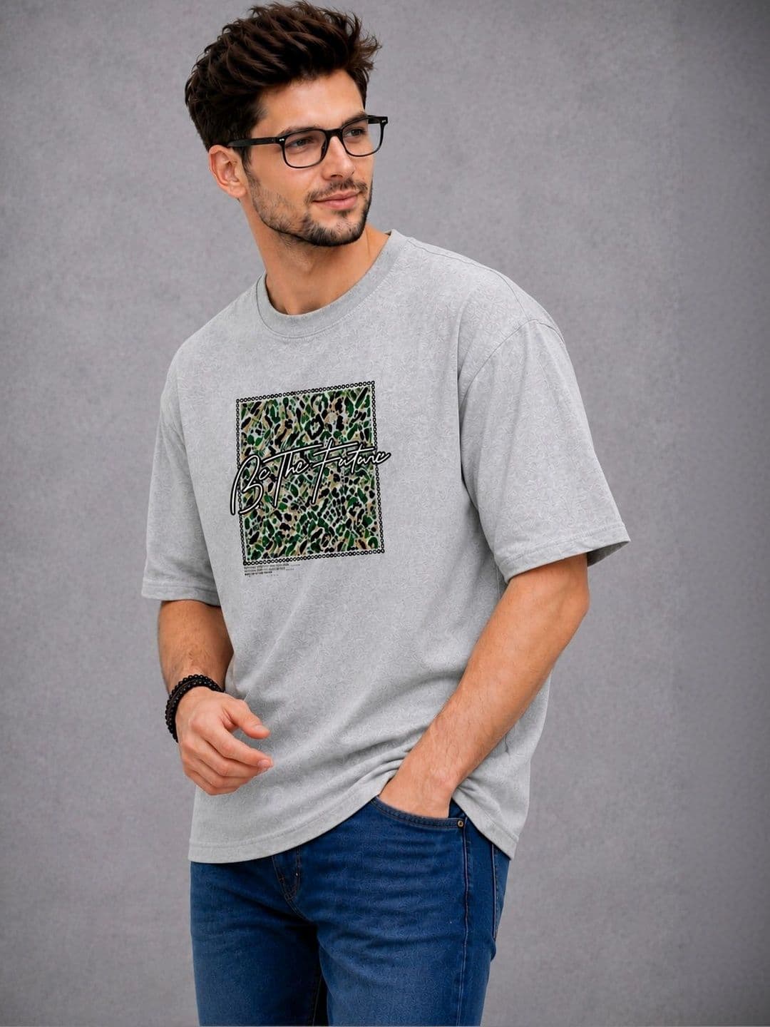 Moda Rapido Men Printed Drop-Shoulder Sleeves T-shirt thumbnail 5