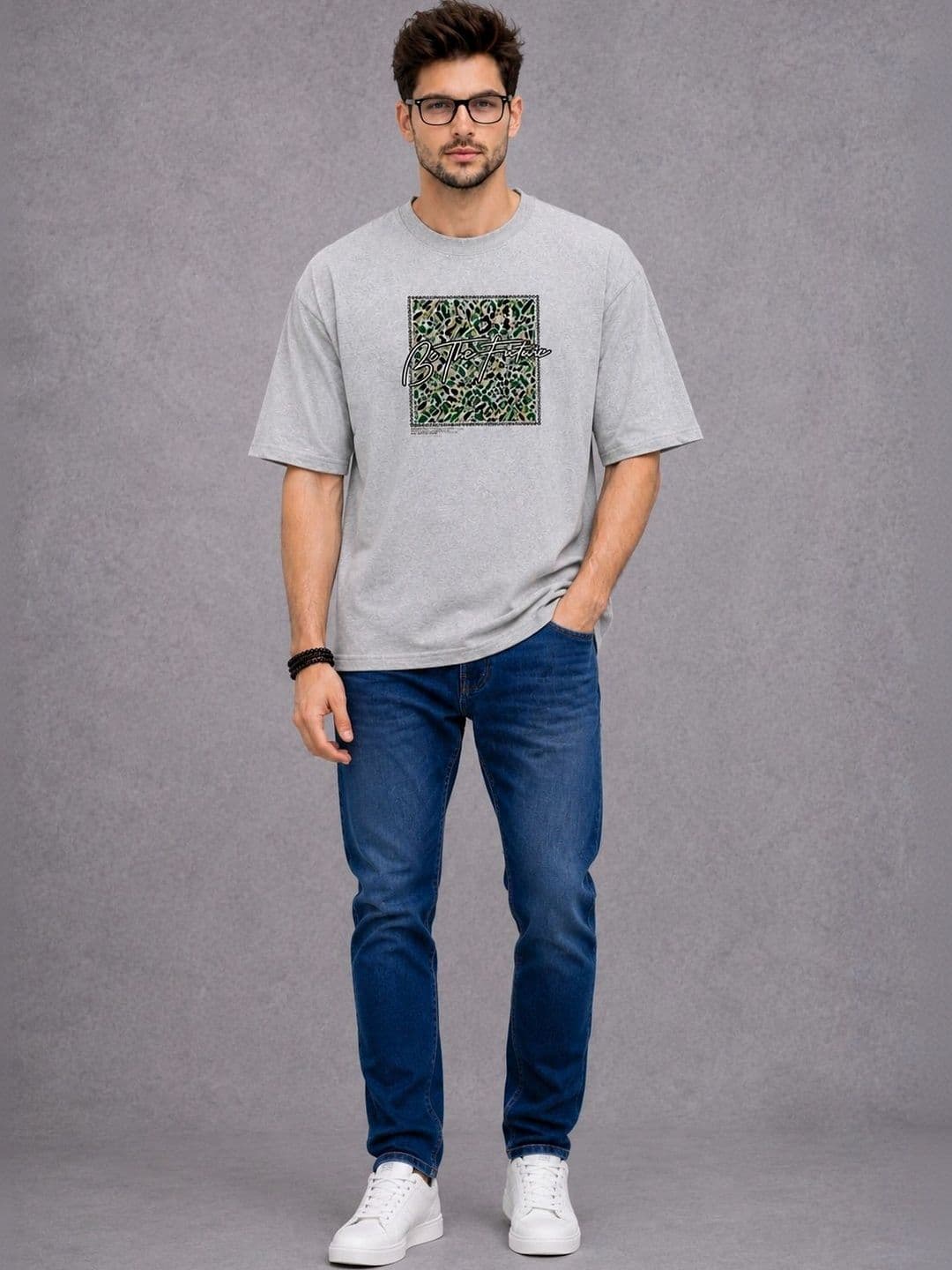 Moda Rapido Men Printed Drop-Shoulder Sleeves T-shirt thumbnail 3