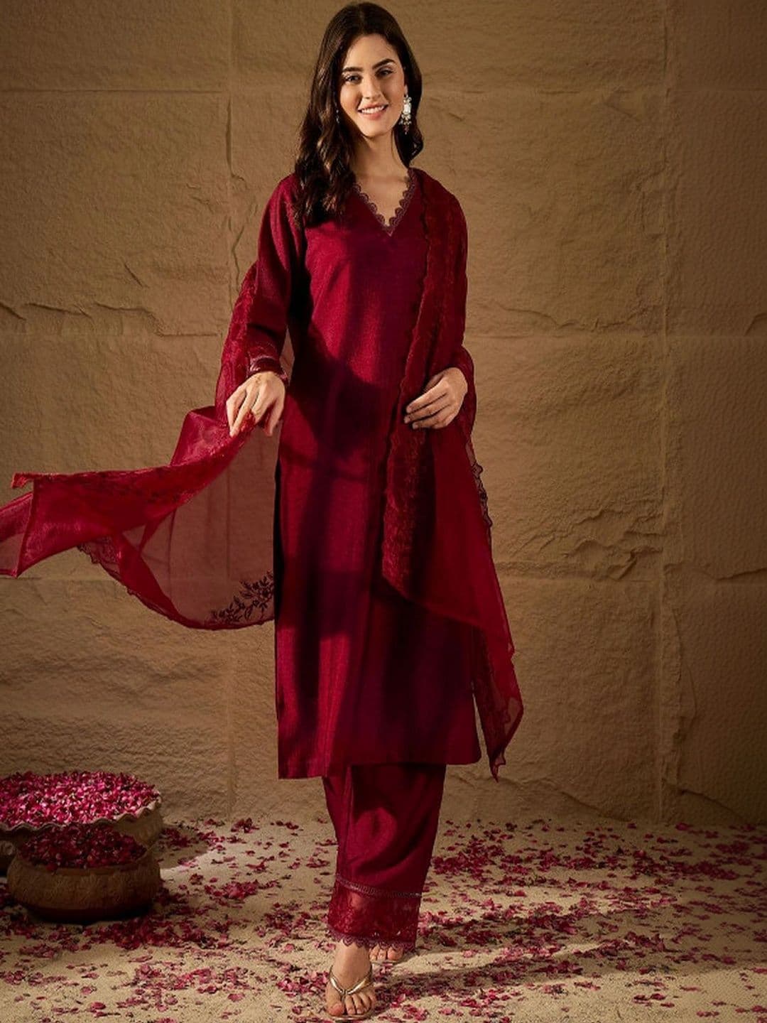 Tankori Women Regular Kurta with Palazzos & With Dupatta - view 1