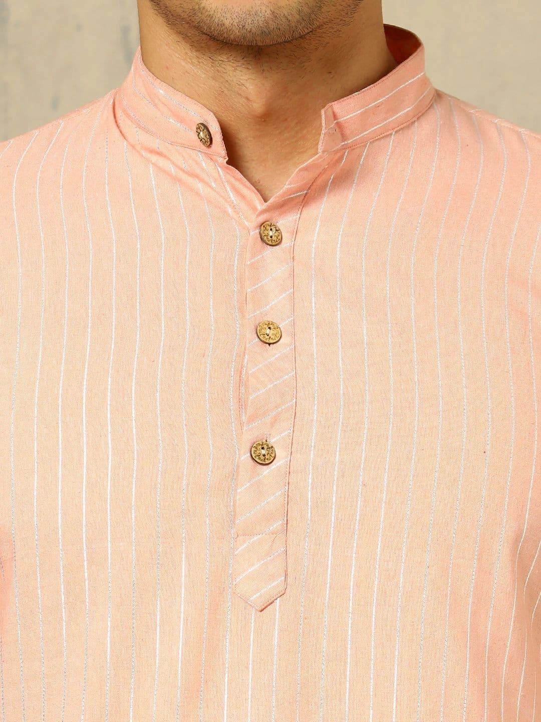 Anouk Woven Design Solid Cotton Handloom Mandarin Collar Short Kurta thumbnail 6