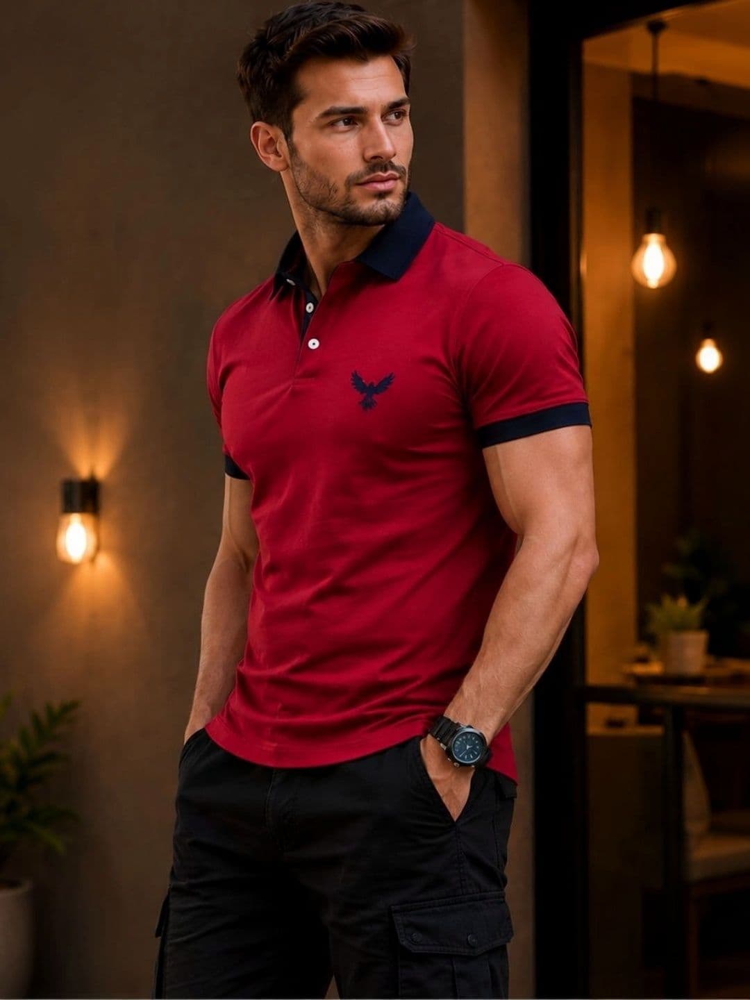 Mast & Harbour Men Brand Logo Polo Collar T-shirt - view 1