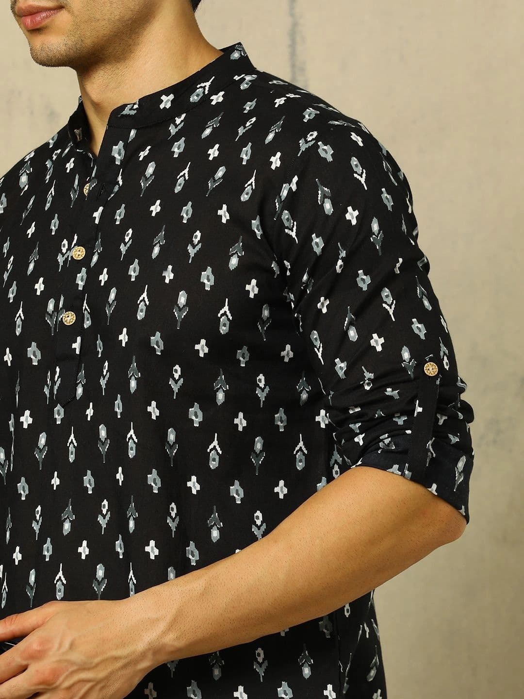 Anouk Printed Cotton Mandarin Collar Short Kurta thumbnail 6