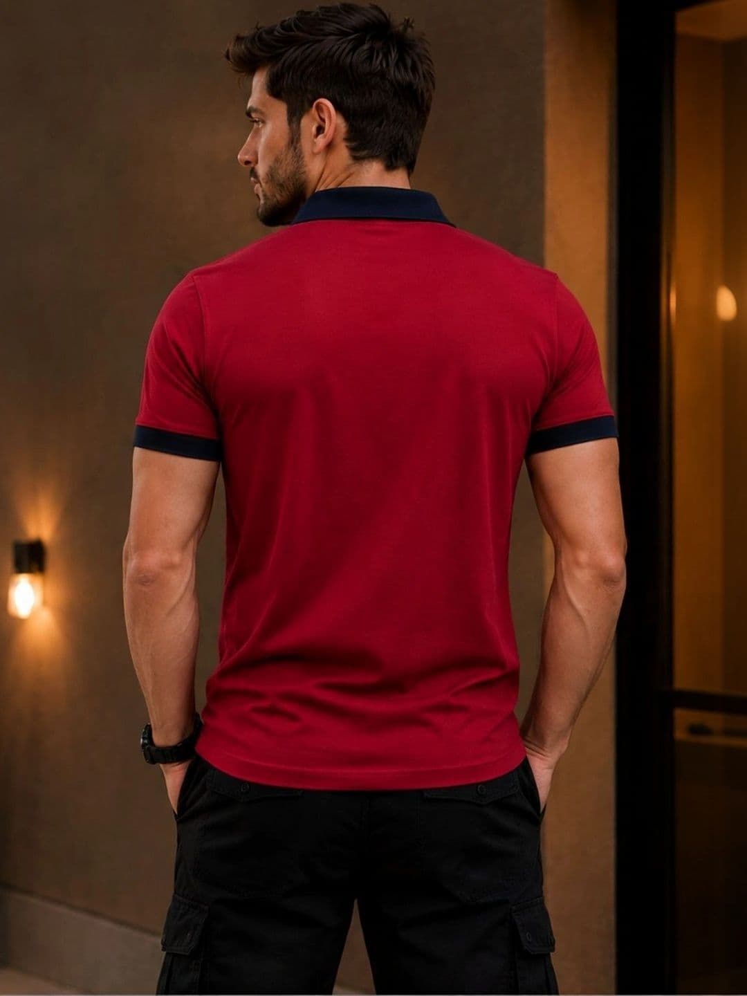 Mast & Harbour Men Brand Logo Polo Collar T-shirt thumbnail 2