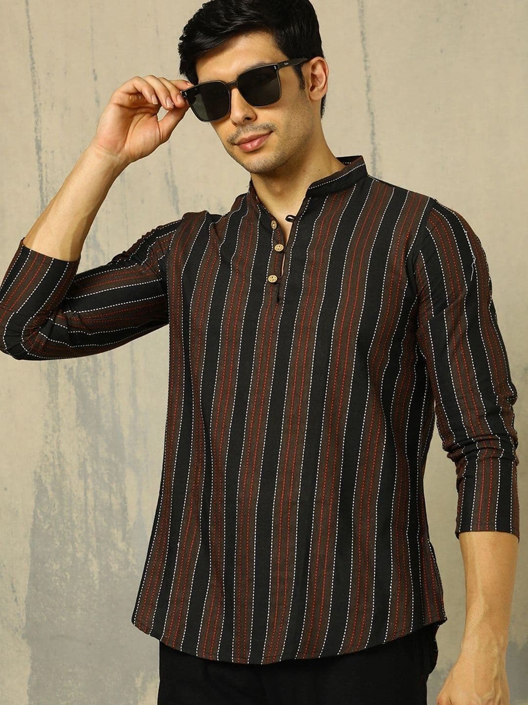 Anouk Men Striped Kurta thumbnail 4