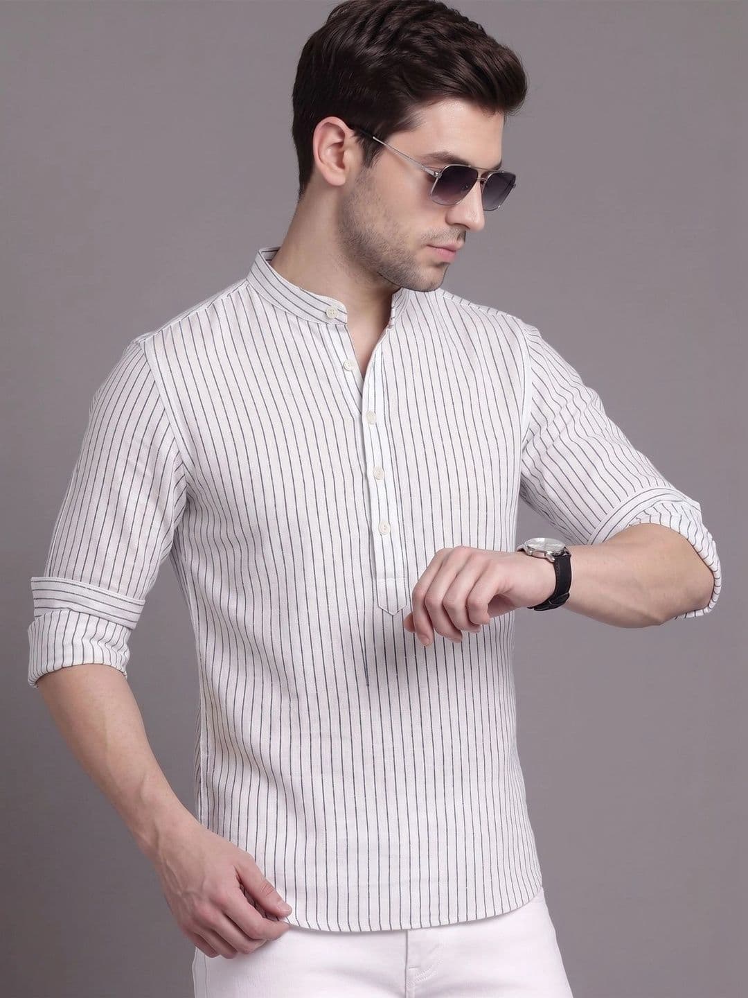 MAAHI FABS Men Striped Kurta thumbnail 5