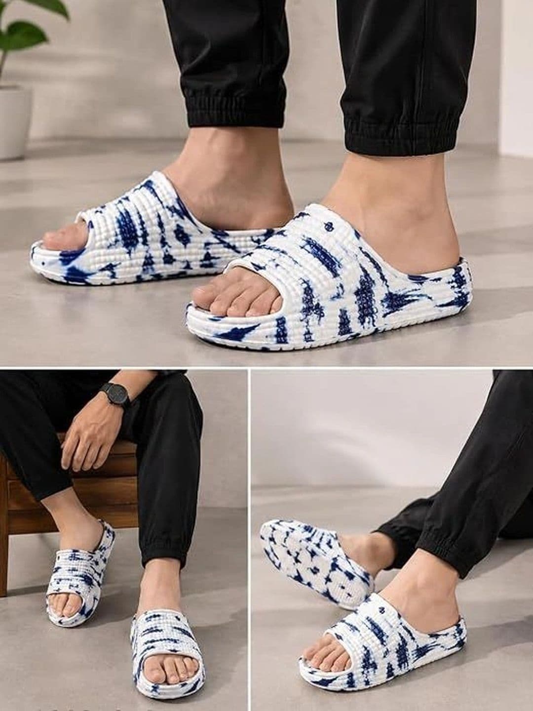 SHOP 24 CARE Men Printed Rubber Sliders thumbnail 4