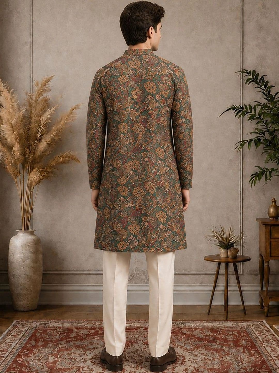 House of Pataudi Men Paisley Printed Kurta thumbnail 4