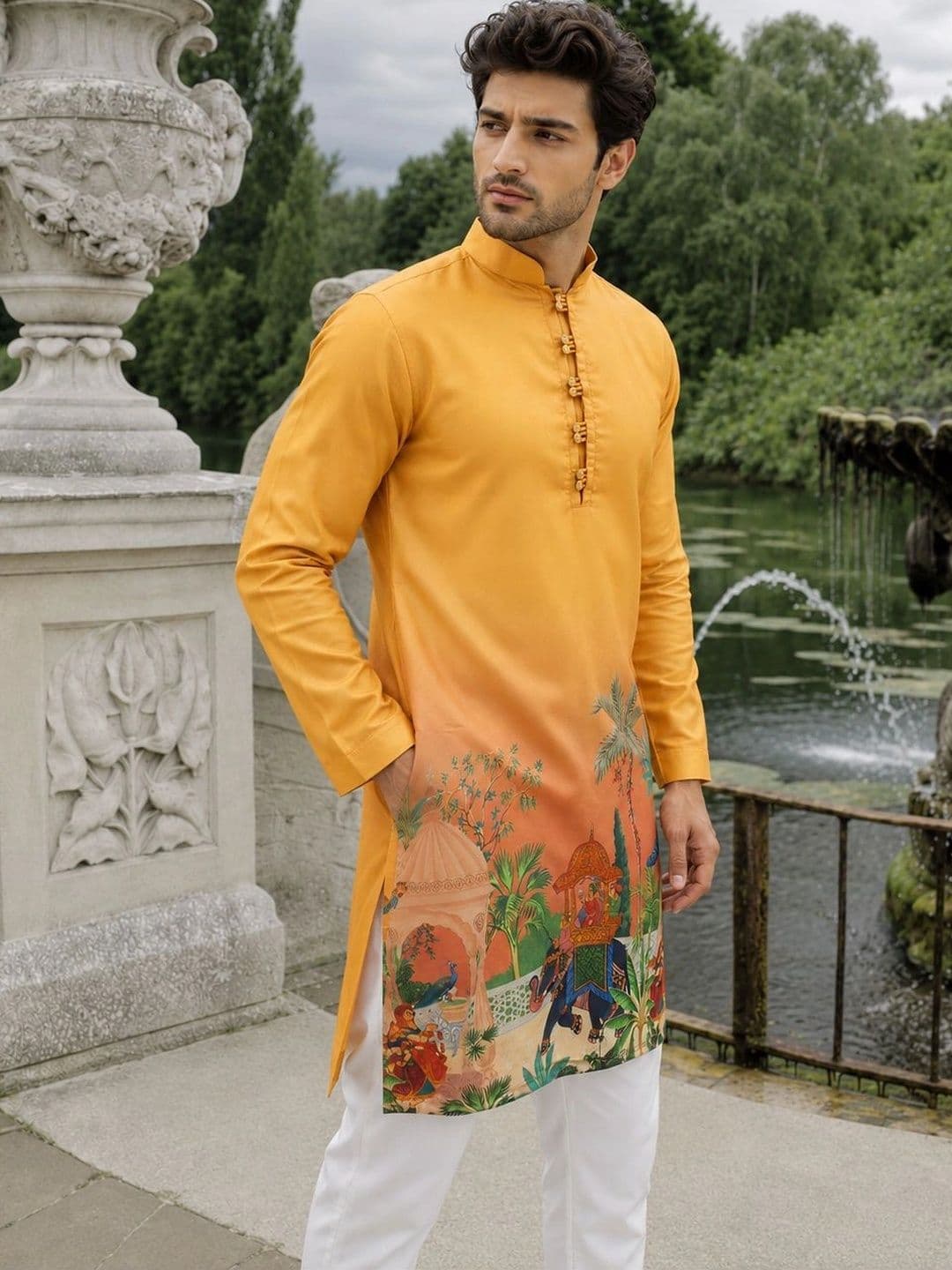 Anouk Men Ethnic Motifs Printed Kurta thumbnail 4