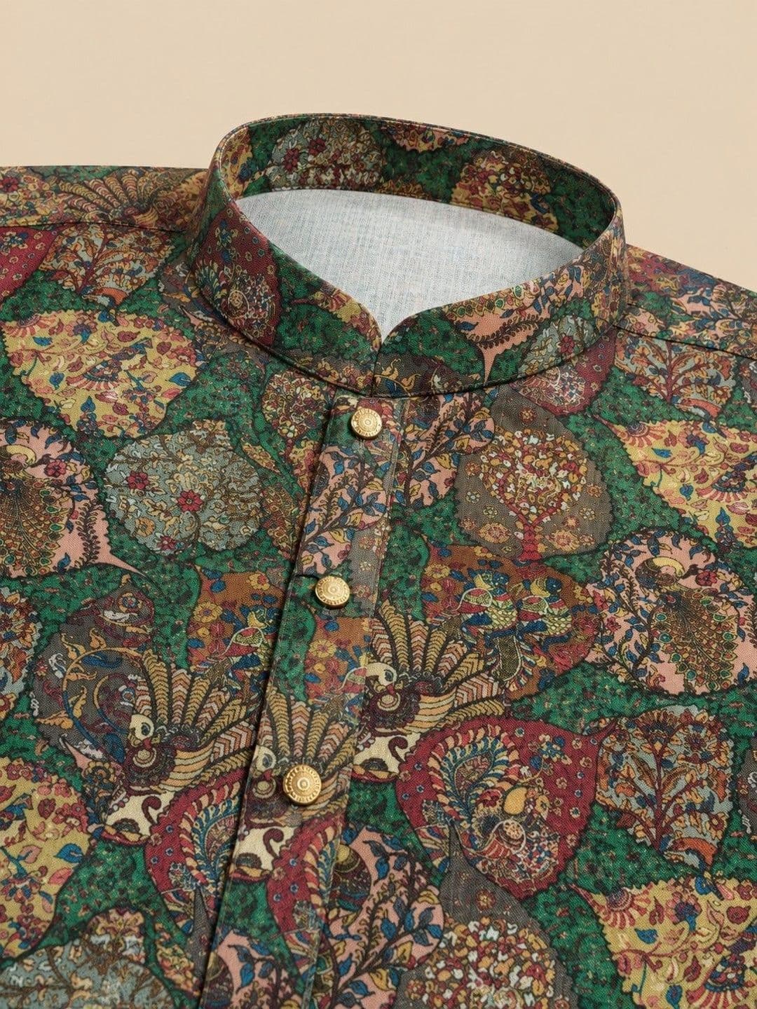 House of Pataudi Men Paisley Printed Kurta thumbnail 6