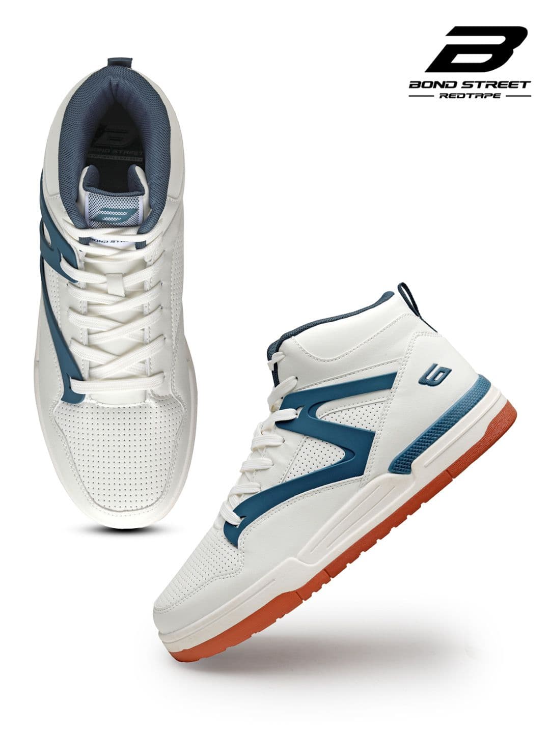 Bond Street By Red Tape Hustle Men Colourblocked High-Top Sneakers thumbnail 5