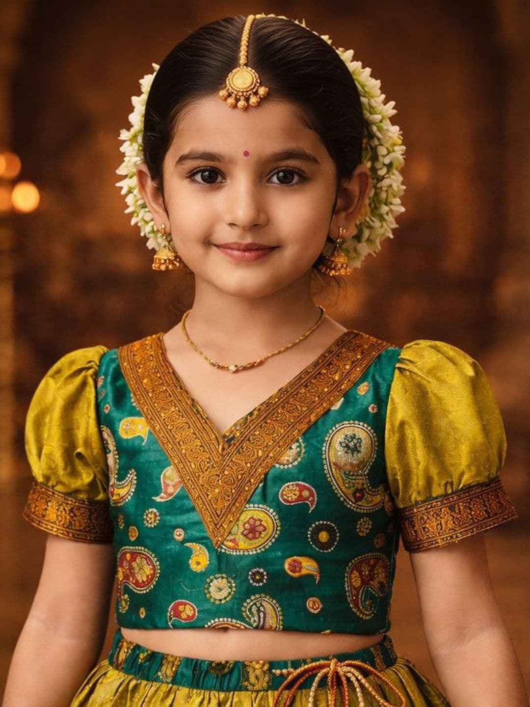 Ethzy Girls Printed Ready to Wear Lehenga & thumbnail 2