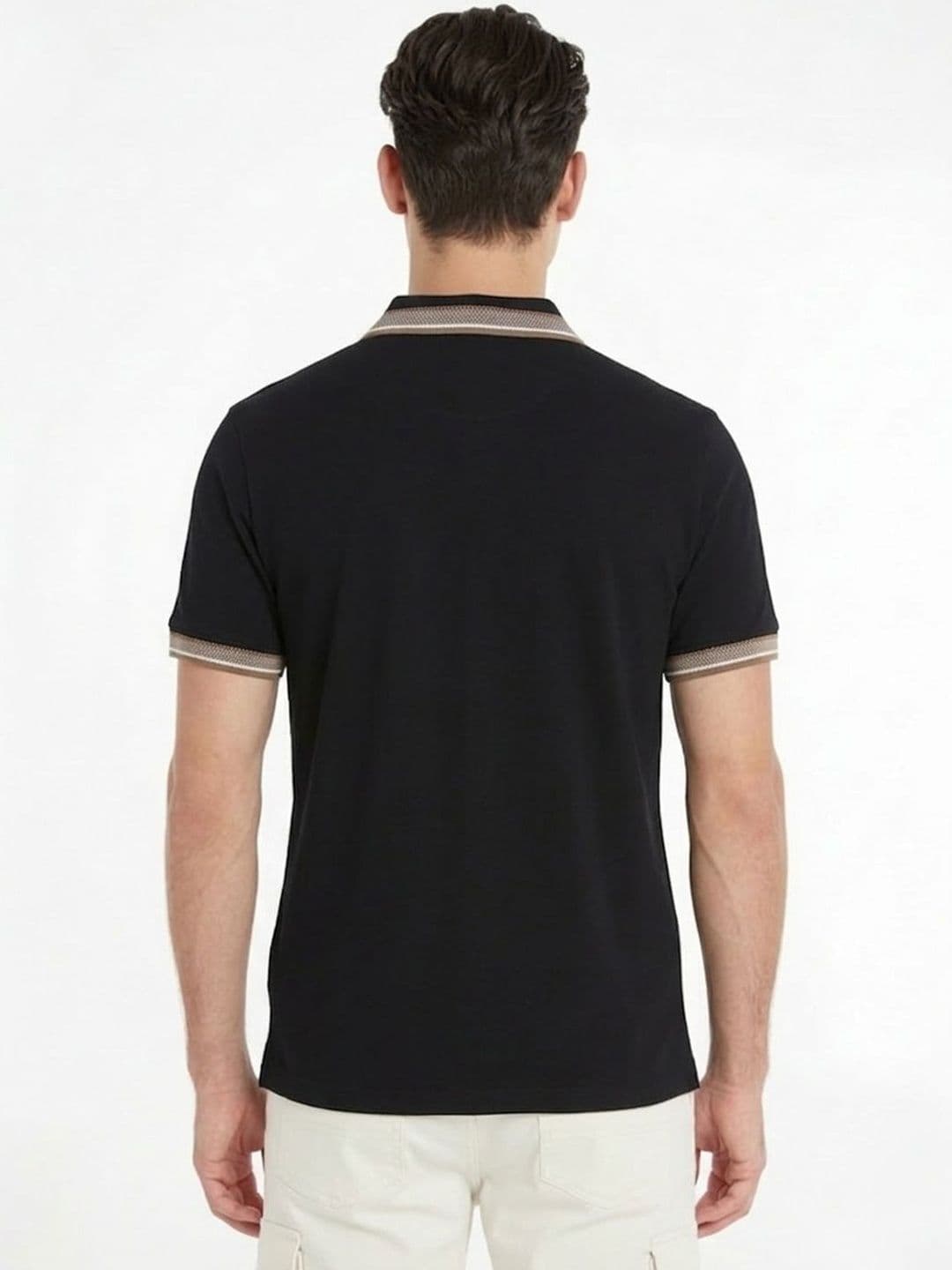 Leotude Men Polo Collar Short Sleeves Cotton T-shirt thumbnail 2