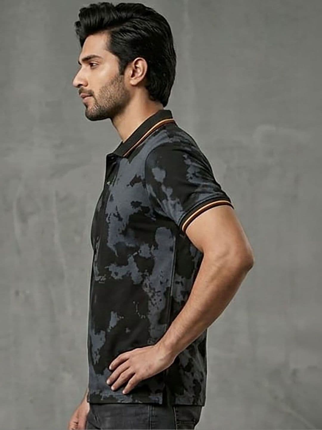 SZN Men Dyed Polo Collar T-shirt thumbnail 2
