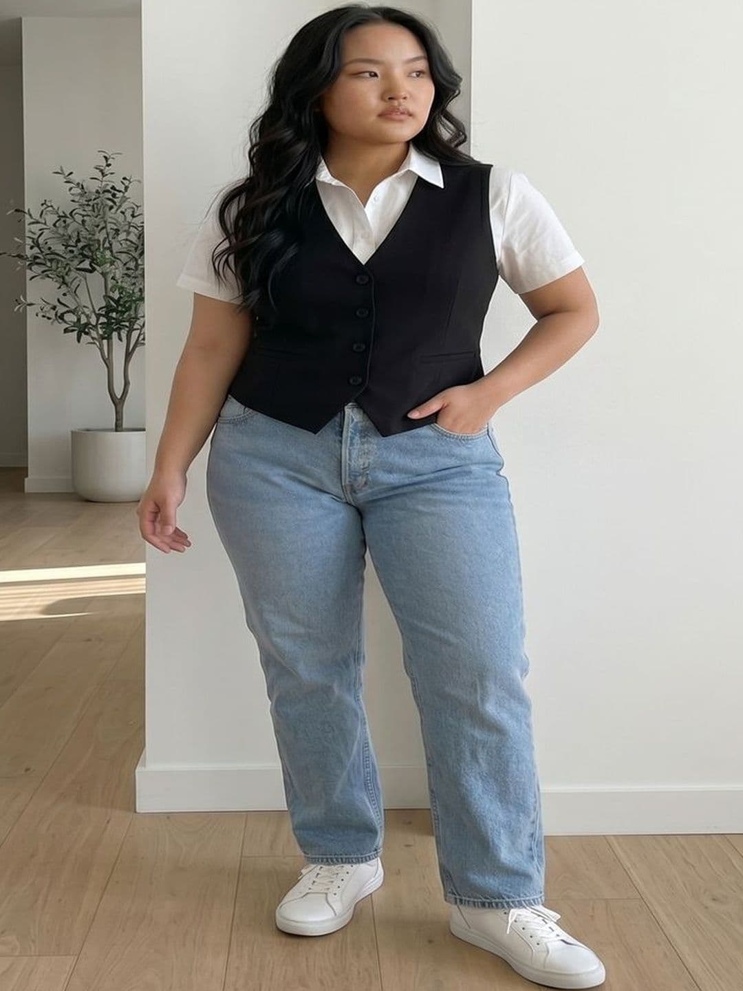 THE FASHION HUB V-Neck Woven Formal Waistcoat thumbnail 6
