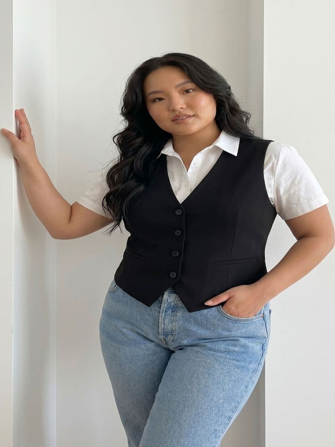 THE FASHION HUB V-Neck Woven Formal Waistcoat thumbnail 5