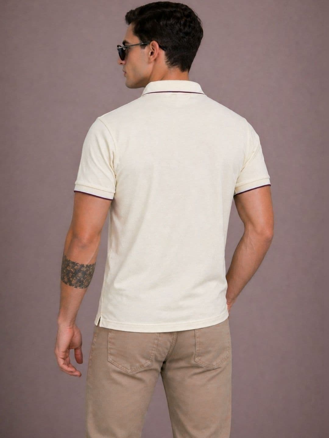 FEVERFEW Men Brand Logo Polo Collar Pockets T-shirt thumbnail 3