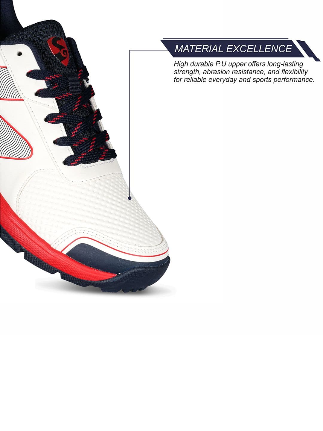 SG Blazer Cricket Shoes Red-Navy - High Performance Comfort & Stability thumbnail 3