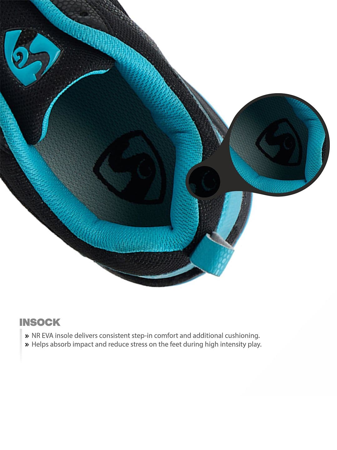 SG Court Pro Shoes Black-Cyan best for Badminton, Pickleball & Tennis Shoes thumbnail 5