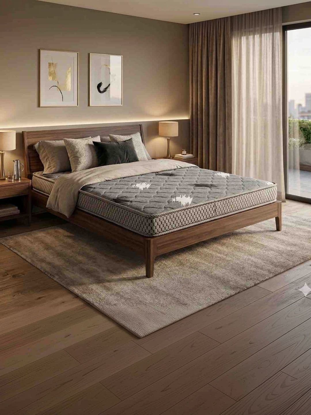 COZY CUB Grey & White Quilted Sag Resistant Queen Size Mattress - view 1