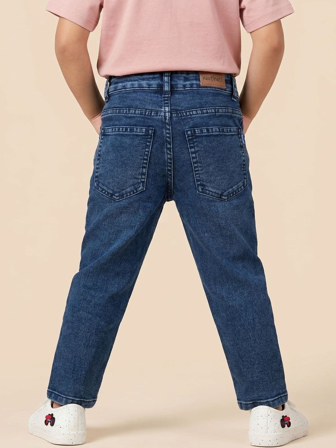 Nauti Nati Boys Straight Fit Mid-Rise Low Distress Light Fade Stretchable Jeans thumbnail 2