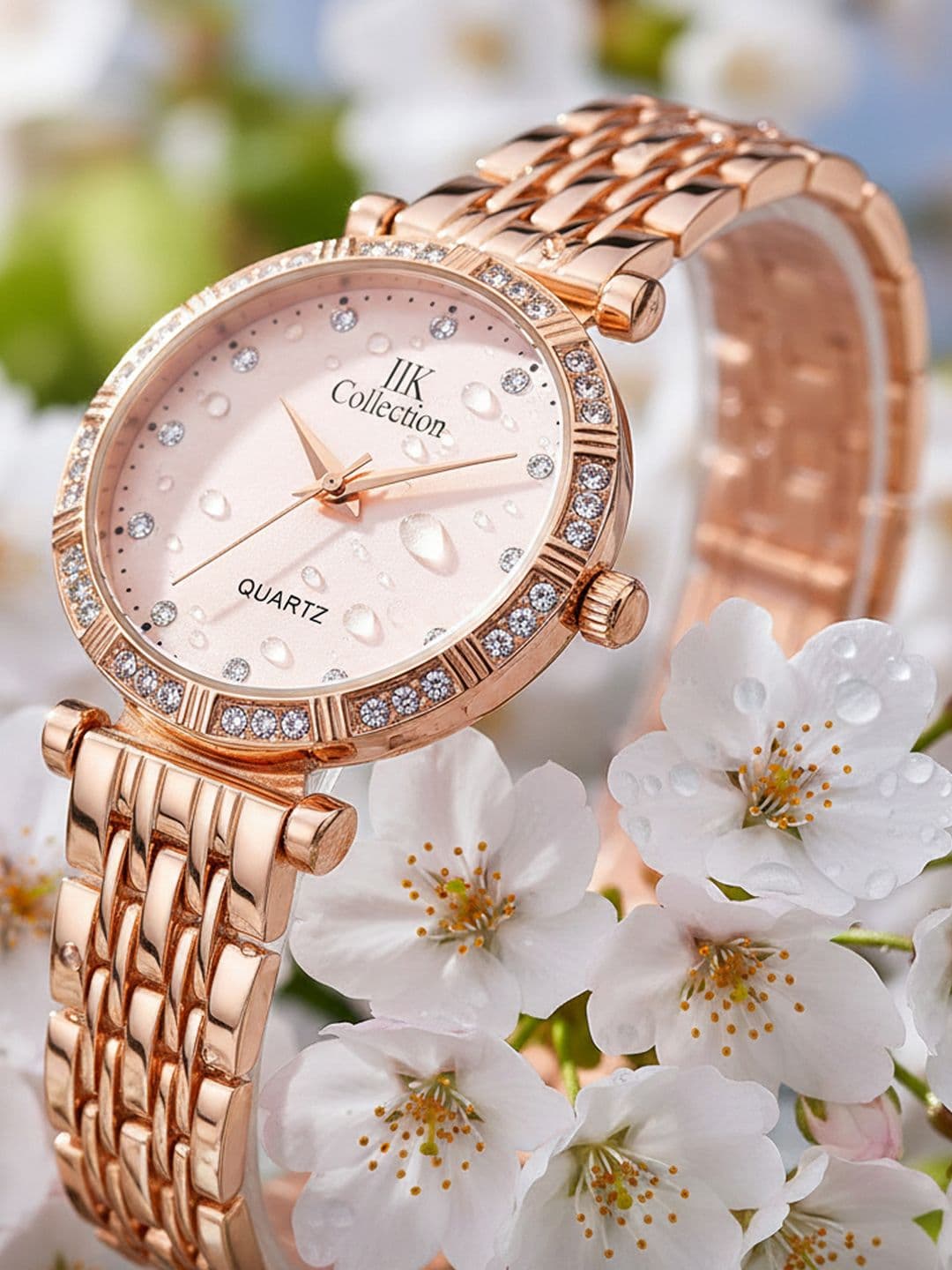IIK COLLECTION Women Round Dial Stainless Steel Bracelet Style Straps Analogue Watch thumbnail 2