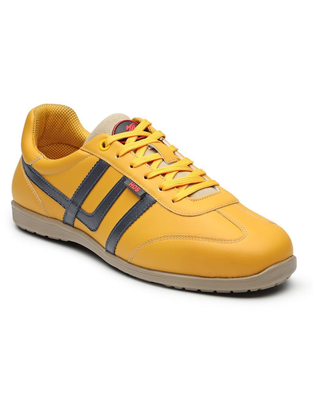 HOS Men FELIX Colourblocked PU Coated Leather Lace-Up Sneakers Casual Shoes thumbnail 2