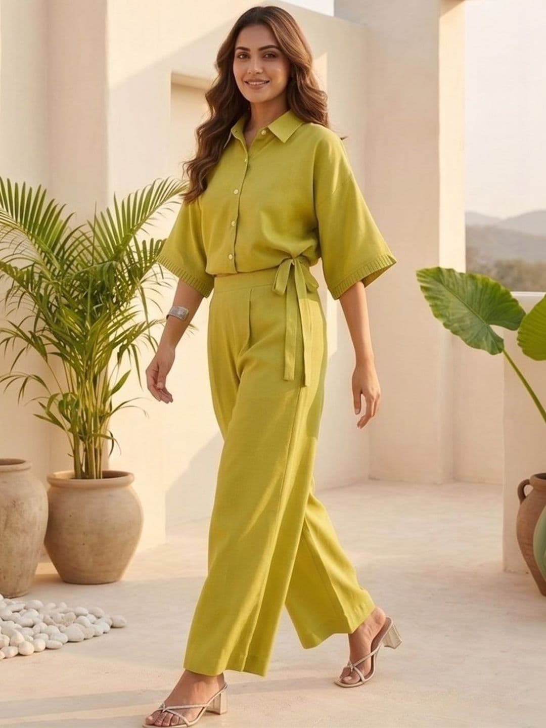 Varanga Solid Shirt with Trousers - view 1