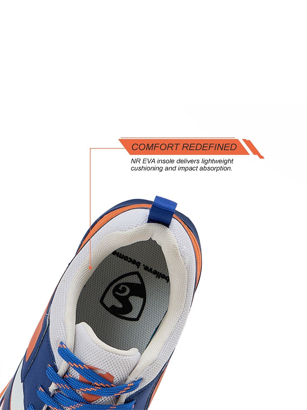 SG Impact Cricket Shoes White-Orange - Durable Breathable Performance Design thumbnail 3