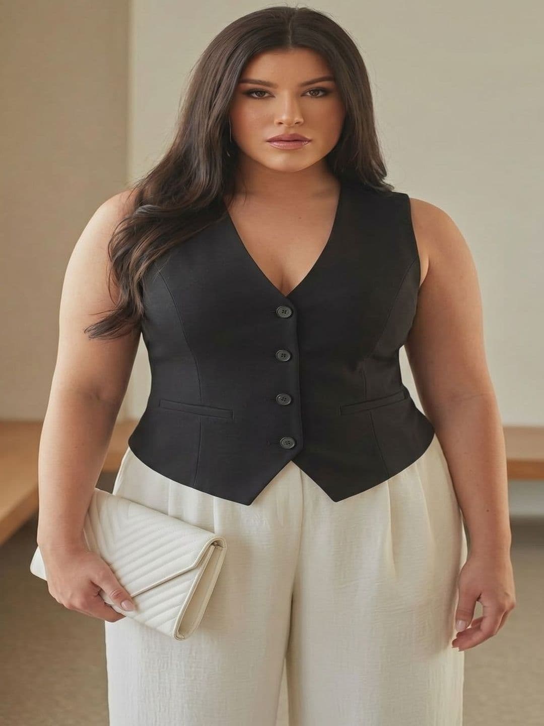 THE FASHION HUB Slim Fit  V Neck Waistcoat thumbnail 6