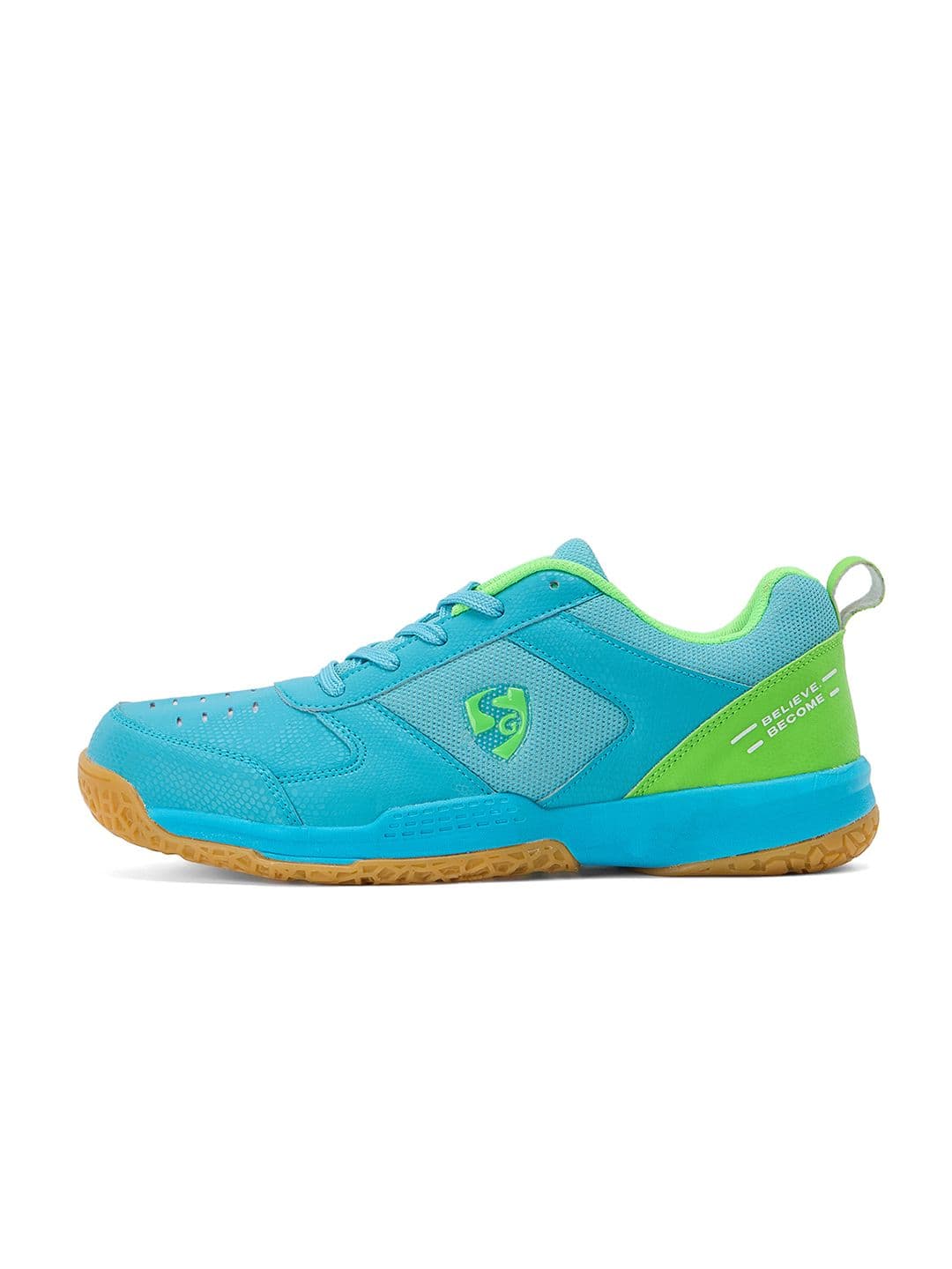 SG Court Pro Shoes Aqua-Lime Green best for Badminton, Pickleball & Tennis Shoes thumbnail 7
