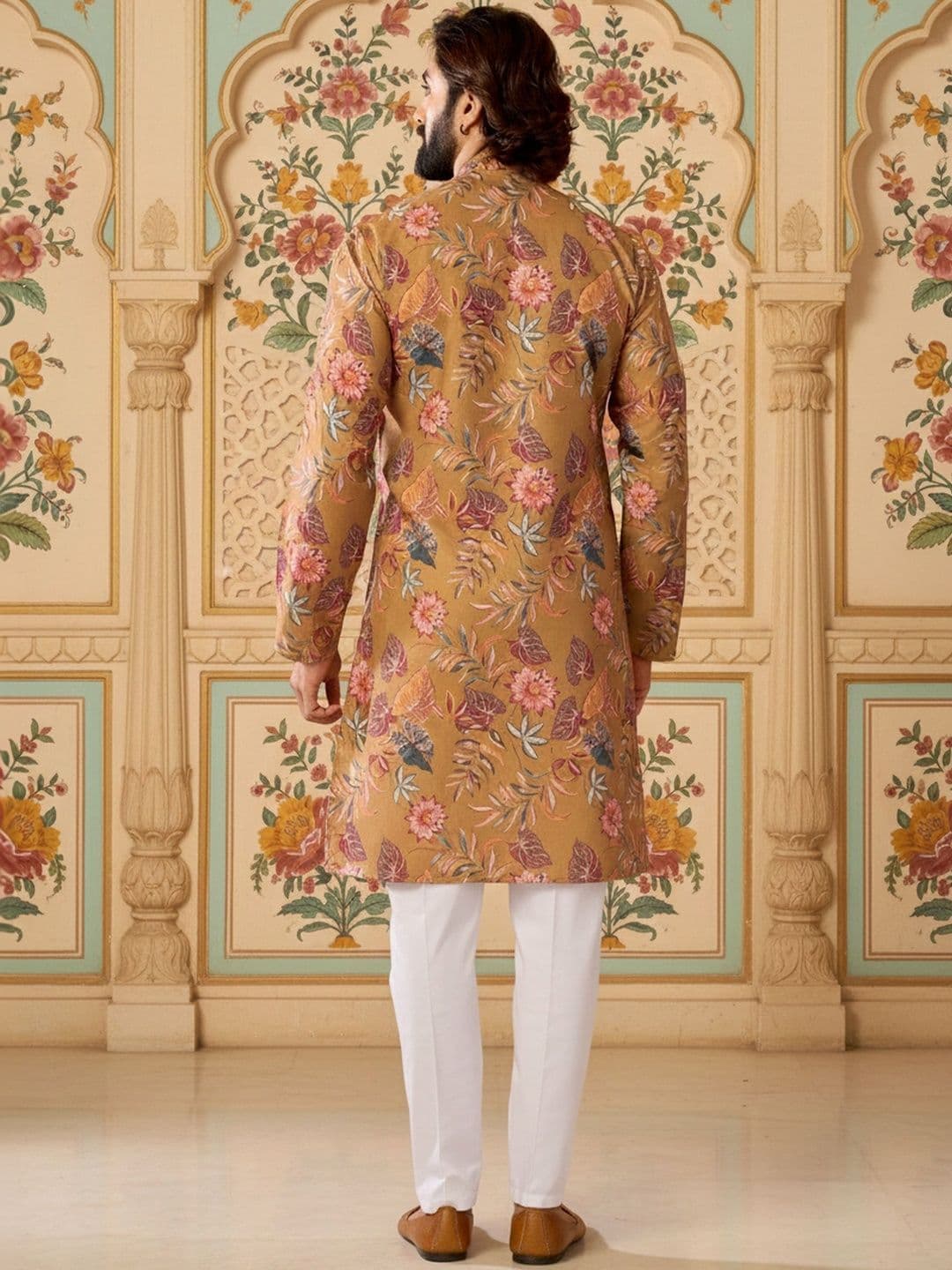 RANGRAAG Men Floral Printed Floral Kurta thumbnail 2