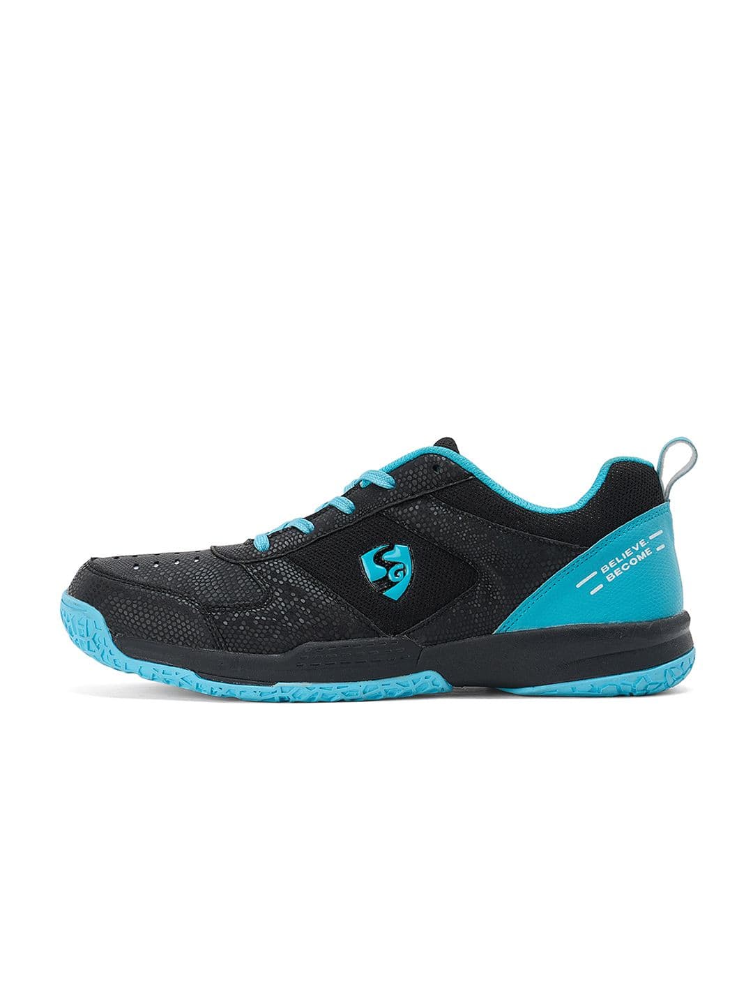 SG Court Pro Shoes Black-Cyan best for Badminton, Pickleball & Tennis Shoes thumbnail 3