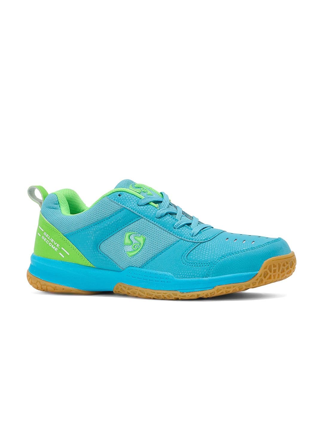 SG Court Pro Shoes Aqua-Lime Green best for Badminton, Pickleball & Tennis Shoes thumbnail 3