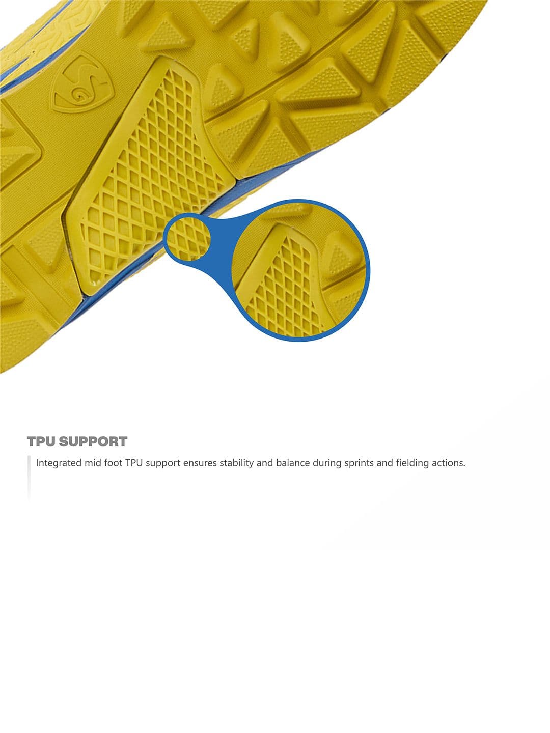 SG Club Evo Stud Shoes Blue-Yellow - Mesh Upper EVA Stable Support thumbnail 3