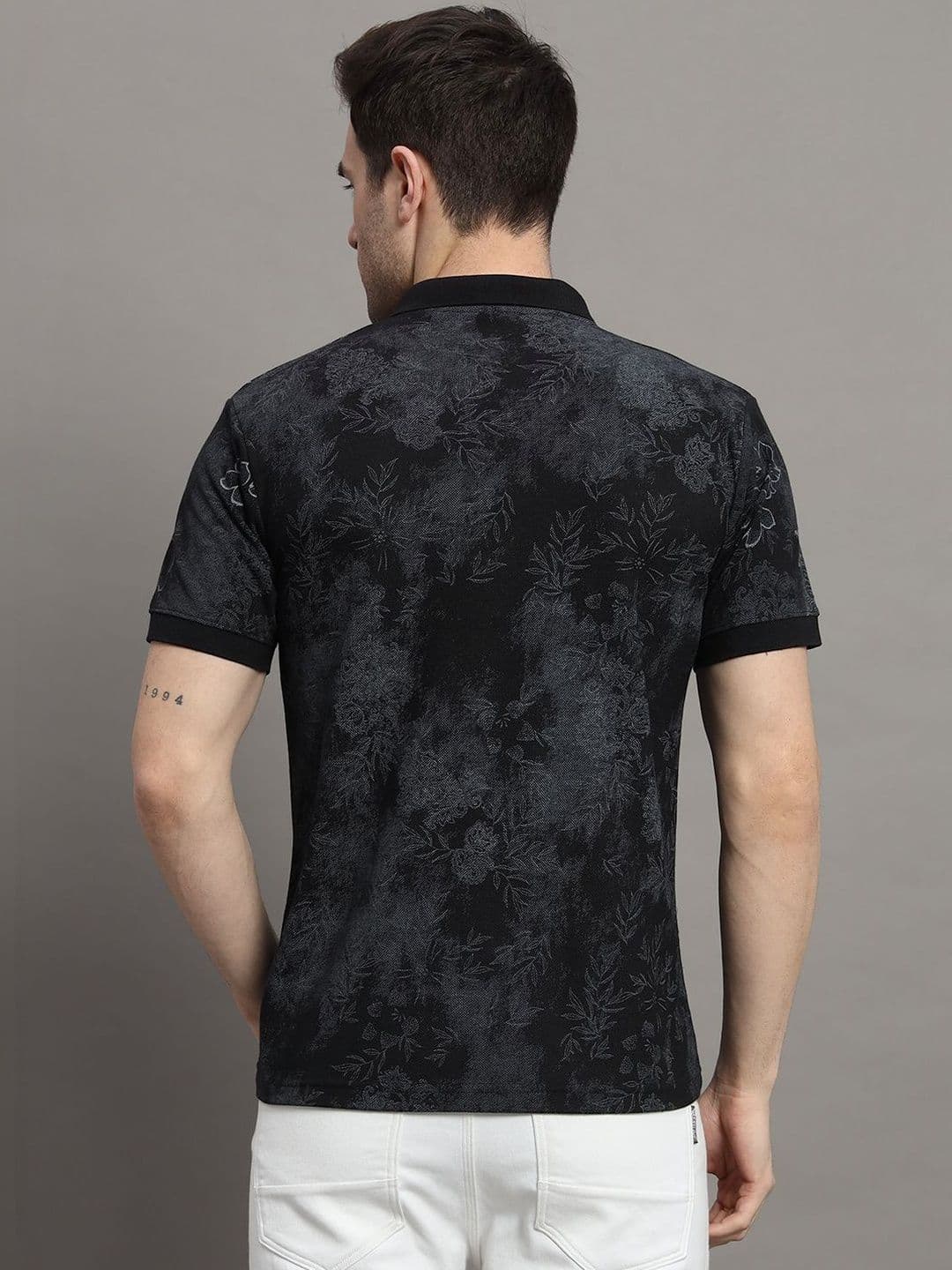 SZN Men Floral Printed Polo Collar T-shirt thumbnail 3