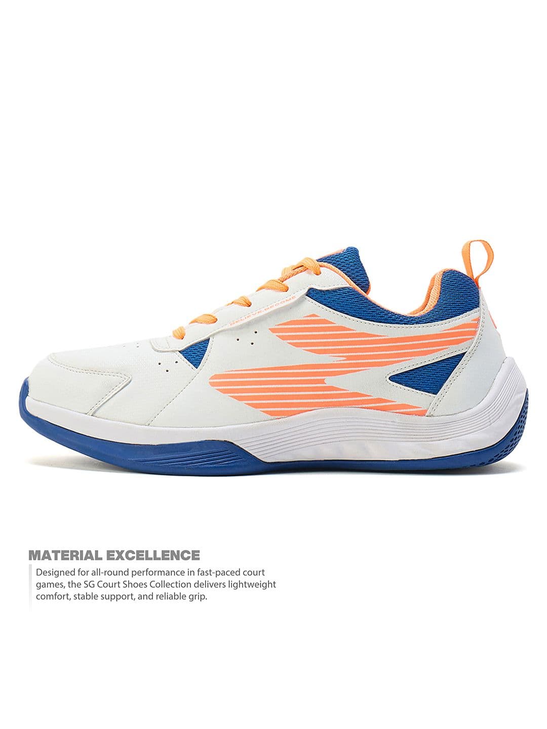SG Ease White-Orange All-court shoes best for Badminton Pickleball & Tennis Shoes thumbnail 7