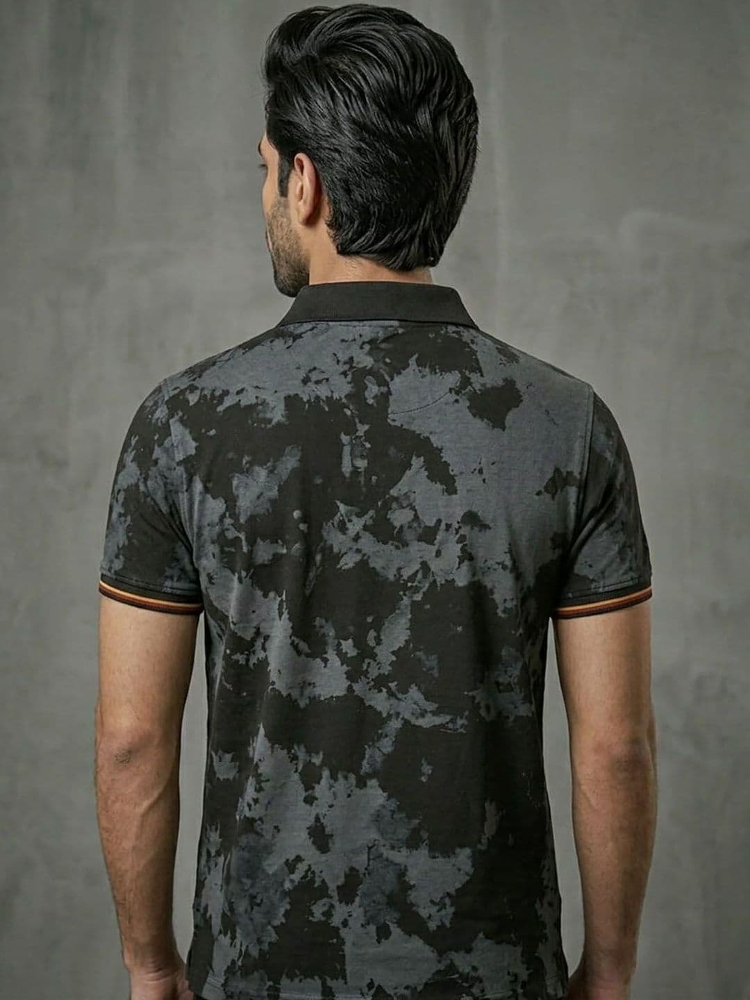 SZN Men Tie and Dyed Polo Collar T-shirt thumbnail 5