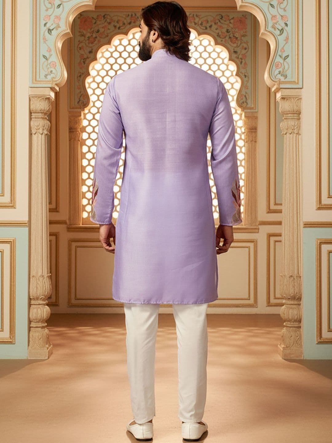 RANGRAAG Men Floral Printed Floral Kurta thumbnail 3