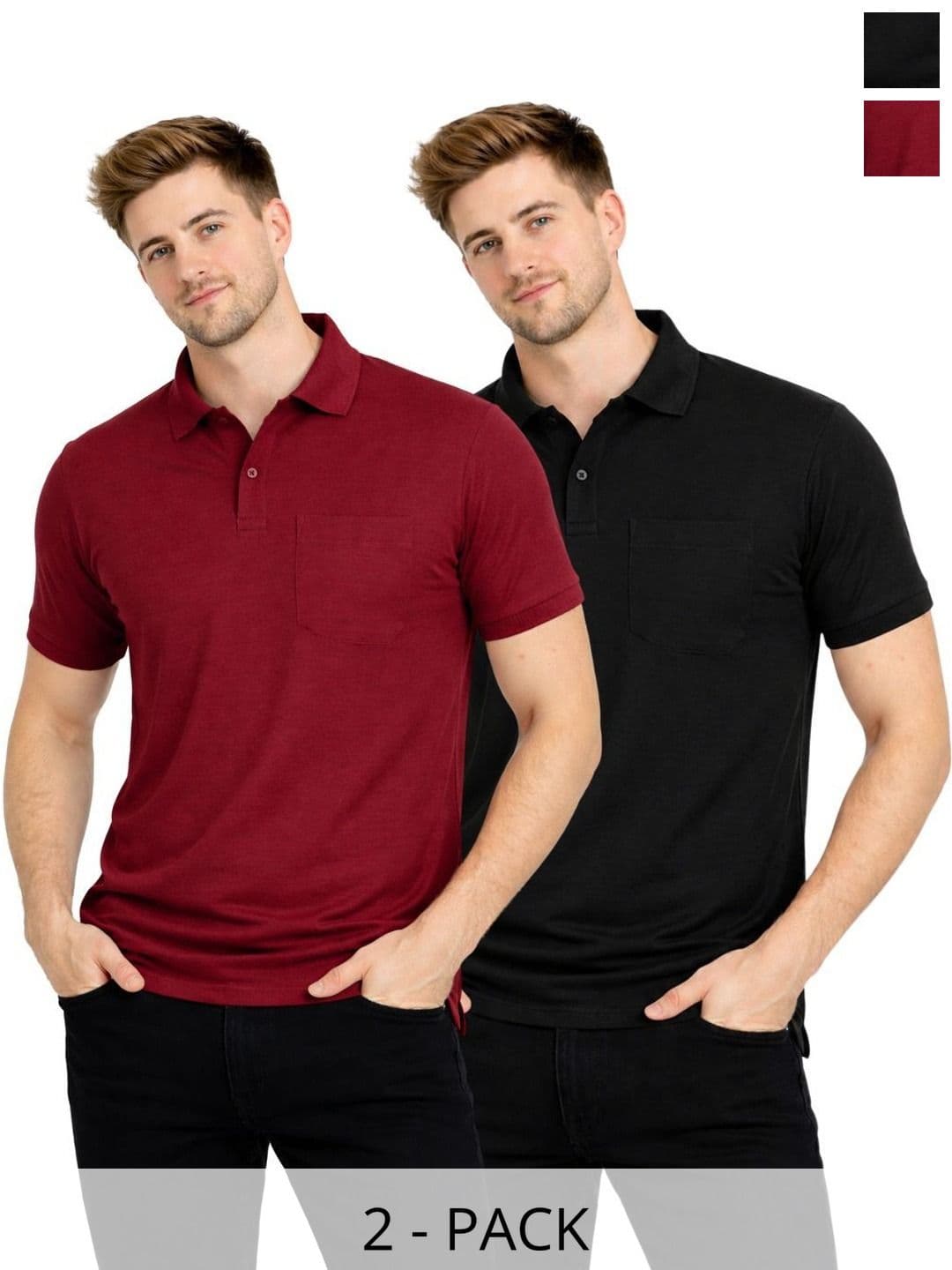 SMAN Men 2 Polo Collar Pockets T-shirt - view 1
