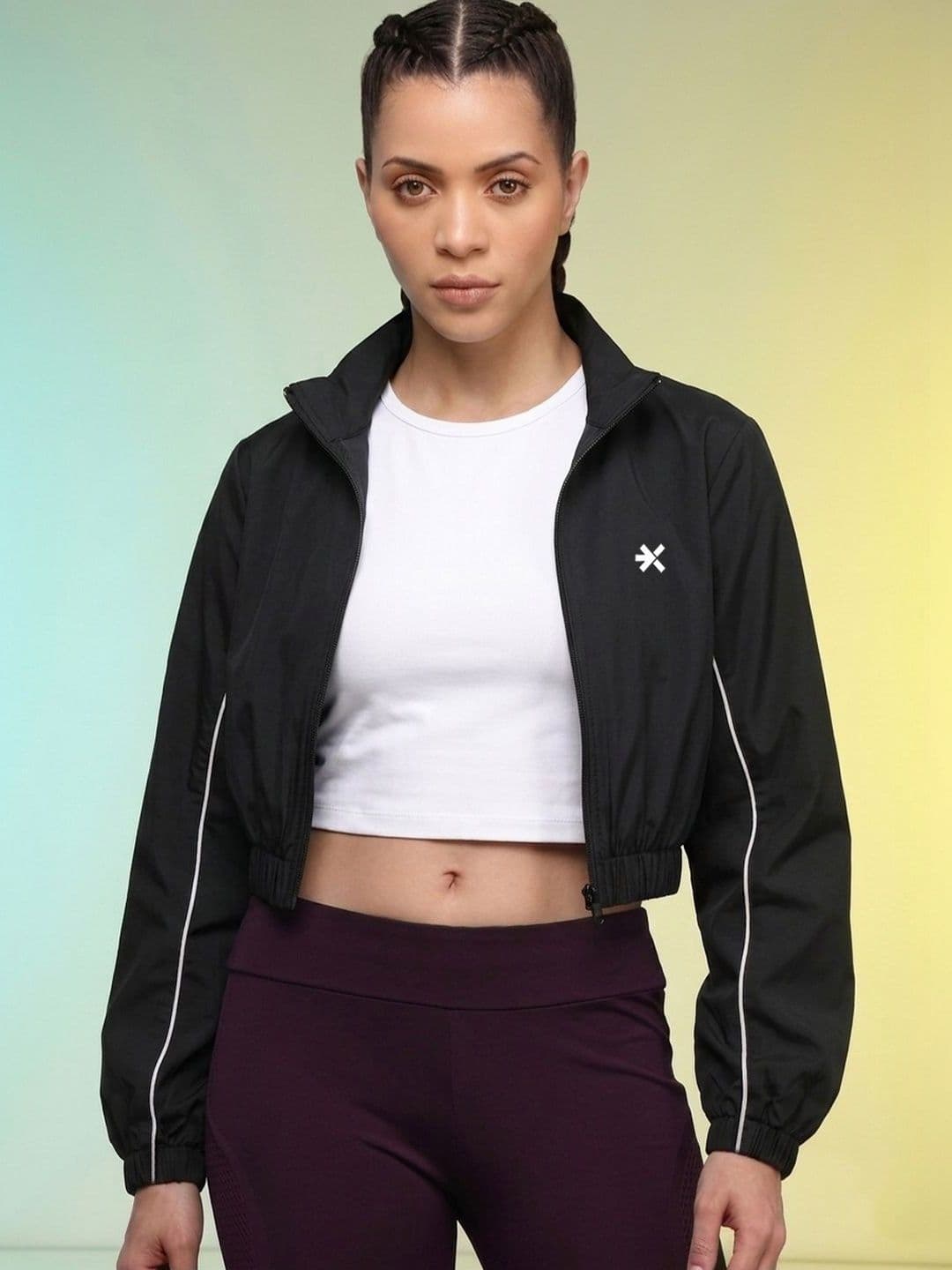 HRX by Hrithik Roshan Women Brand Logo Lightweight Crop Training or Gym Sporty Jacket - view 1
