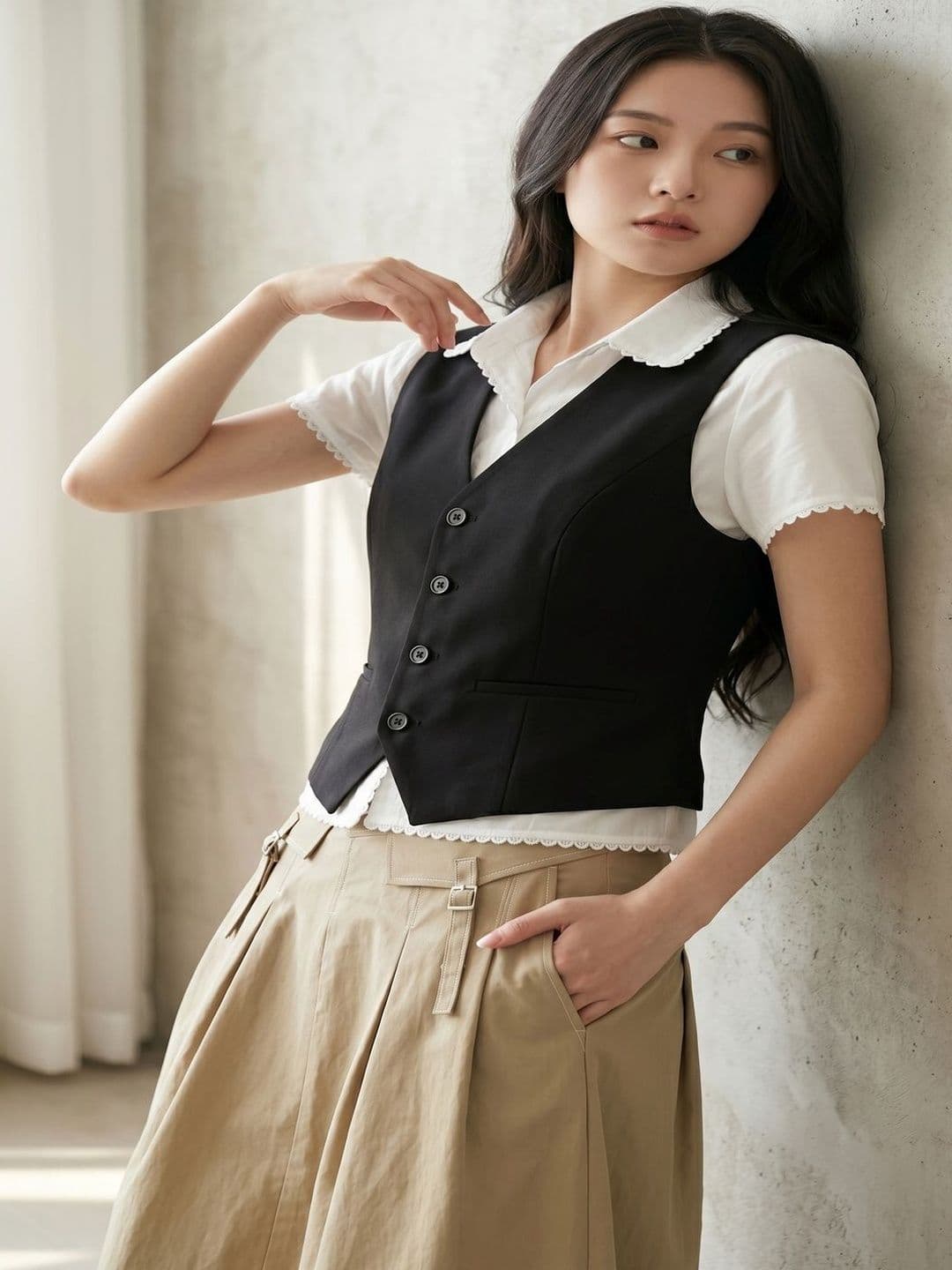THE FASHION HUB Slim Fit  V Neck Waistcoat thumbnail 6