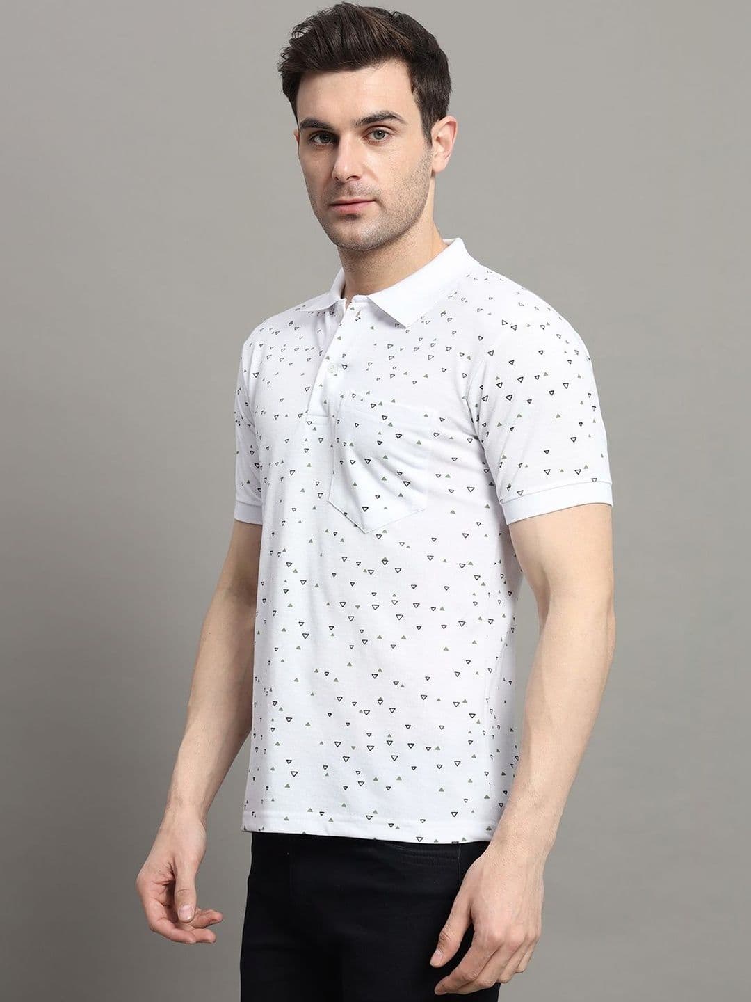 SZN Men Printed Polo Collar Pockets T-shirt - view 1