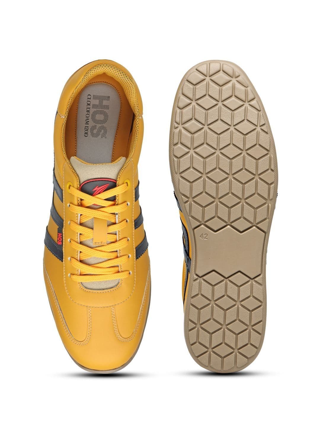 HOS Men FELIX Colourblocked PU Coated Leather Lace-Up Sneakers Casual Shoes thumbnail 5
