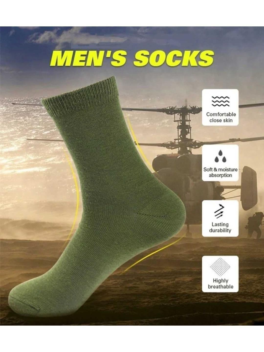 akeet trend Unisex Cotton Assorted Calf Length Socks thumbnail 4