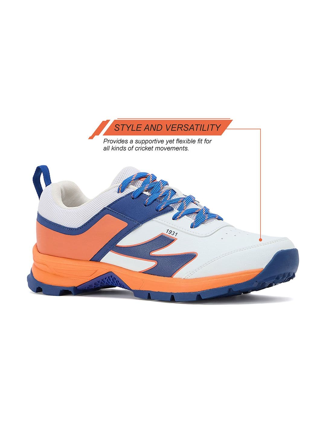 SG Impact Cricket Shoes White-Orange - Durable Breathable Performance Design thumbnail 5