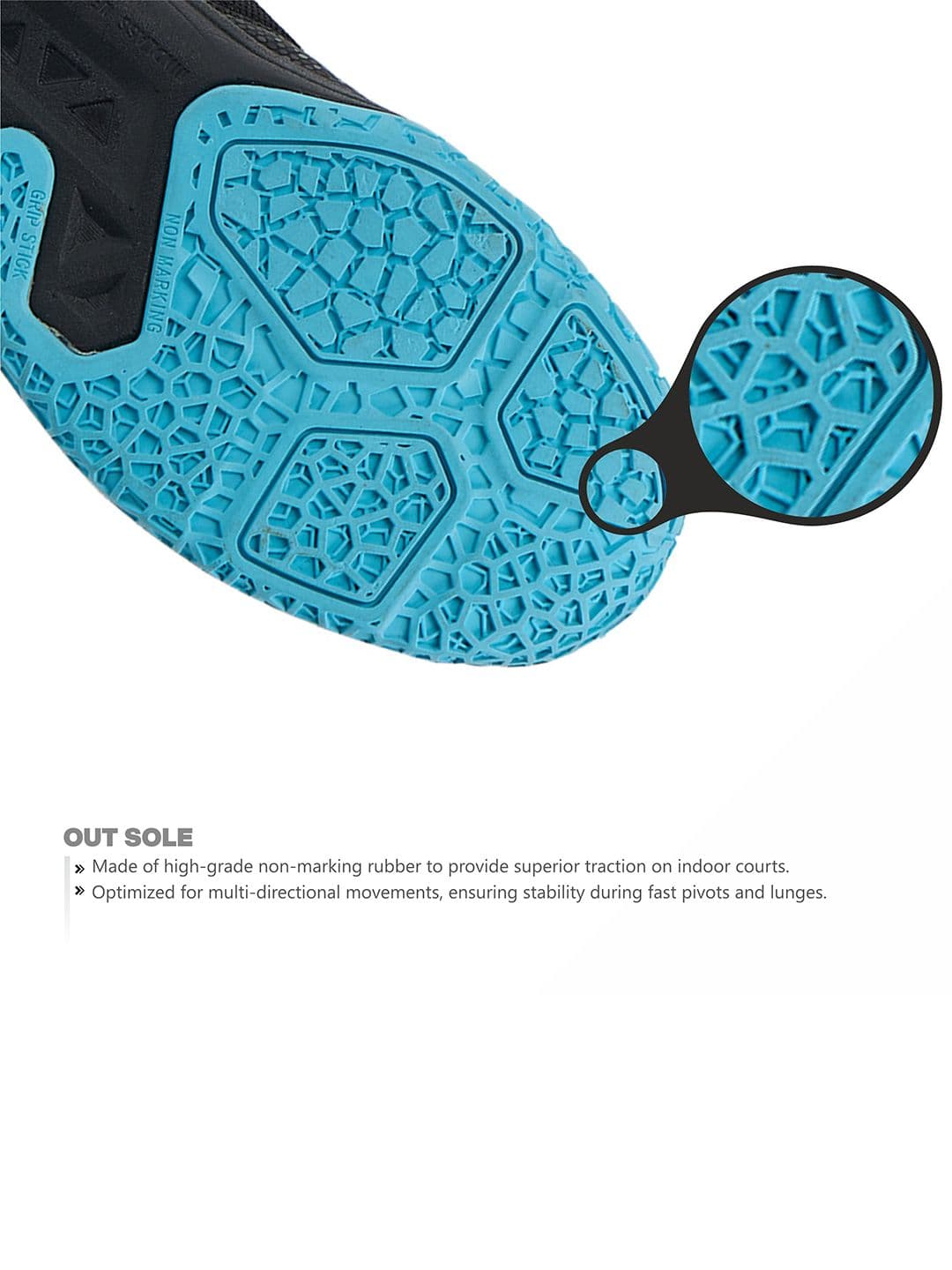 SG Court Pro Shoes Black-Cyan best for Badminton, Pickleball & Tennis Shoes thumbnail 4